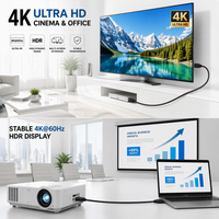 Câble HDMI 2.0 4K 60Hz 18Gbps Haute Vitesse HDR ARC HDCP 2.2 Mâle-Mâle pour TV Moniteur Ordinateur Portable Projecteur Lecteur Multimédia