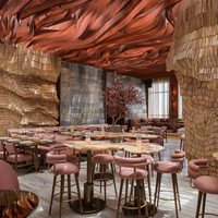 Ensemble de mobilier de restaurant moderne et luxueux, durable, avec chaises rembourrées et table personnalisée pour hôtel et café