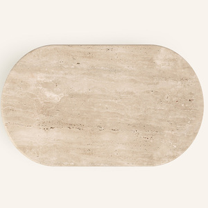 Kumusi Tùy Chỉnh Pháp Phong Cách Trang Trí Nội Thất Thiết Kế Đơn Giản Calacatta Viola Bằng Đá Cẩm Thạch Hình Bầu Dục Bàn Cà Phê Với Chân La Mã - Product Image 2