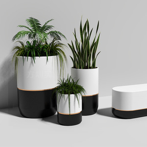 Maceta Circular de Fibra de Vidrio, Moderna y Minimalista, para Interiores, Centros Comerciales, Decoración con Plantas Verdes - Product Image 1