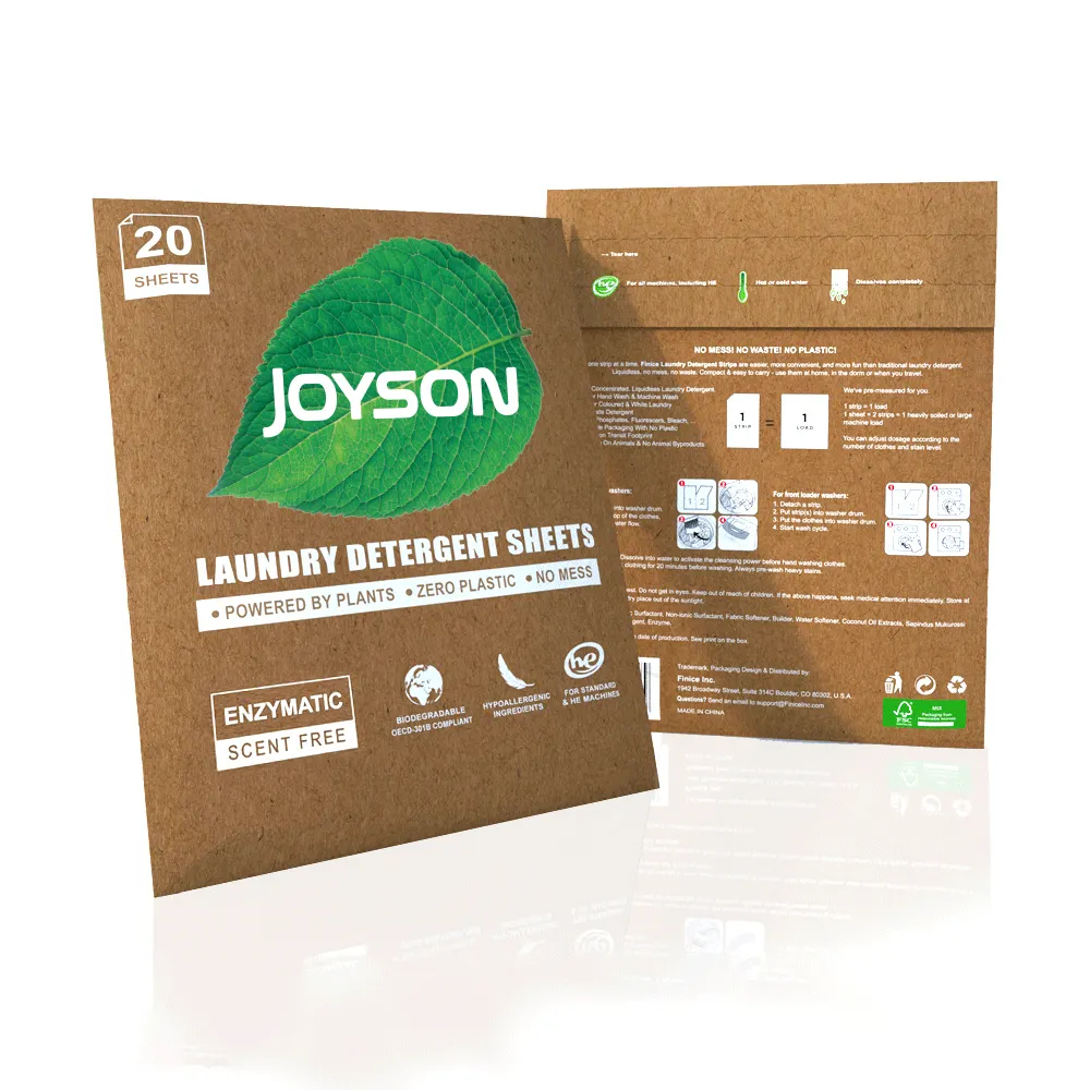 plant-based organic dissolvable eco friendly scented laundry detergent sheets