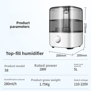 Water 5L Ultrasonic Mute <b>Humidifier</b> with 111-240V Voltage and Shortage for Household Use Scent Diffuser - Product Image 3