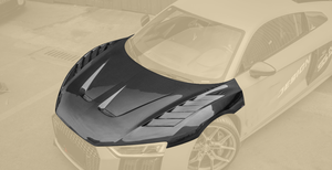 2017-2024 के लिए निकास कट-आउट बोल्ट-ऑन बम्पर के साथ नया ऑडी R8 कार्बन फाइबर हुड - Product Image 6