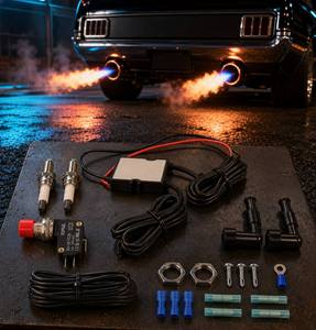 Kit lance-flammes universel double flamme pour voiture, tout-terrain, avec bougies d'allumage, module d'allumage et interrupteur à bouton-<span class=keywords><strong>poussoir</strong></span> - Product Image 1
