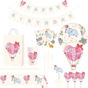 DAMAI - Vajilla de Papel con Diseño de Animales para Fiestas, Platos y Vasos de Papel, Juego de Decoración para Fiestas con Diseño Personalizado - Product Image 1