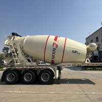 Trailer Tangki Pencampur Beton Semi 16cbm Tri Axle dengan Mesin Diesel untuk Dijual