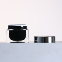 30g 50g 100g bouteilles d'emballage cosmétiques vides en plastique pour la peau pot de poudre de couleurs noires