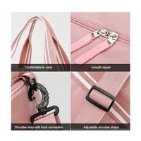 Sac de voyage week-end rose tendance en tissu Oxford imperméable, grande capacité, léger, pour femme, idéal pour les courts séjours ou les voyages d'affaires