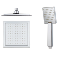 Ensemble de colonne de douche carrée en acier inoxydable abs chromé pour salle de bain