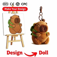Porte-clés en peluche personnalisés anti-stress, motifs canard et capybara, rembourrés en coton PP, certifiés CE EN71 CPC, OEM, en peluche douce, estampés or, pour anniversaire