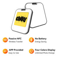 Hipoink - Etiqueta Electrónica Inteligente Programable con NFC y Pantalla de Tinta Electrónica de 1.54 Pulgadas, Mini Llavero de Papel Electrónico para Eventos, Sin Batería