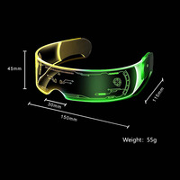 Lunettes LED Lumineuses Tendance : Visière Électronique Lumineuse, Lunettes Créatives Technologiques, Lunettes LED de Fête Lumineuses, Style Futuriste