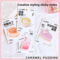 Blocs-notes adhésifs en forme de pudding au caramel, réutilisables, tendance, esthétiques, détachables, auto-adhésifs