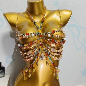Nouveauté 2026 : <span class=keywords><strong>Soutien</strong></span>-<span class=keywords><strong>gorge</strong></span> Halter <span class=keywords><strong>pour</strong></span> Femme, Fait Main, Multicolore, Orné de Pierres Précieuses, Style Festival, <span class=keywords><strong>Dos</strong></span> <span class=keywords><strong>Nu</strong></span>, avec Chaîne de Corps et Perles Coquillages - Product Image 6