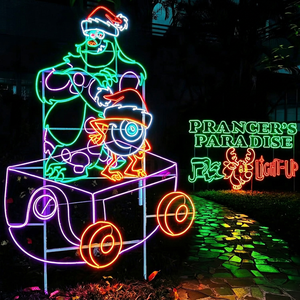 Guirlande lumineuse LED 2D IP65 avec motif de Père Noël pour centre commercial, hôtel, place publique et décoration murale de Noël en extérieur - Product Image 1