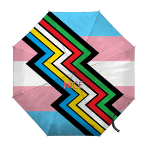 Parapluie pliable personnalisé avec drapeau Deminonbinary, couleurs arc-en-ciel gay, idéal pour les foires de rue et les visites guidées - Product Image 5