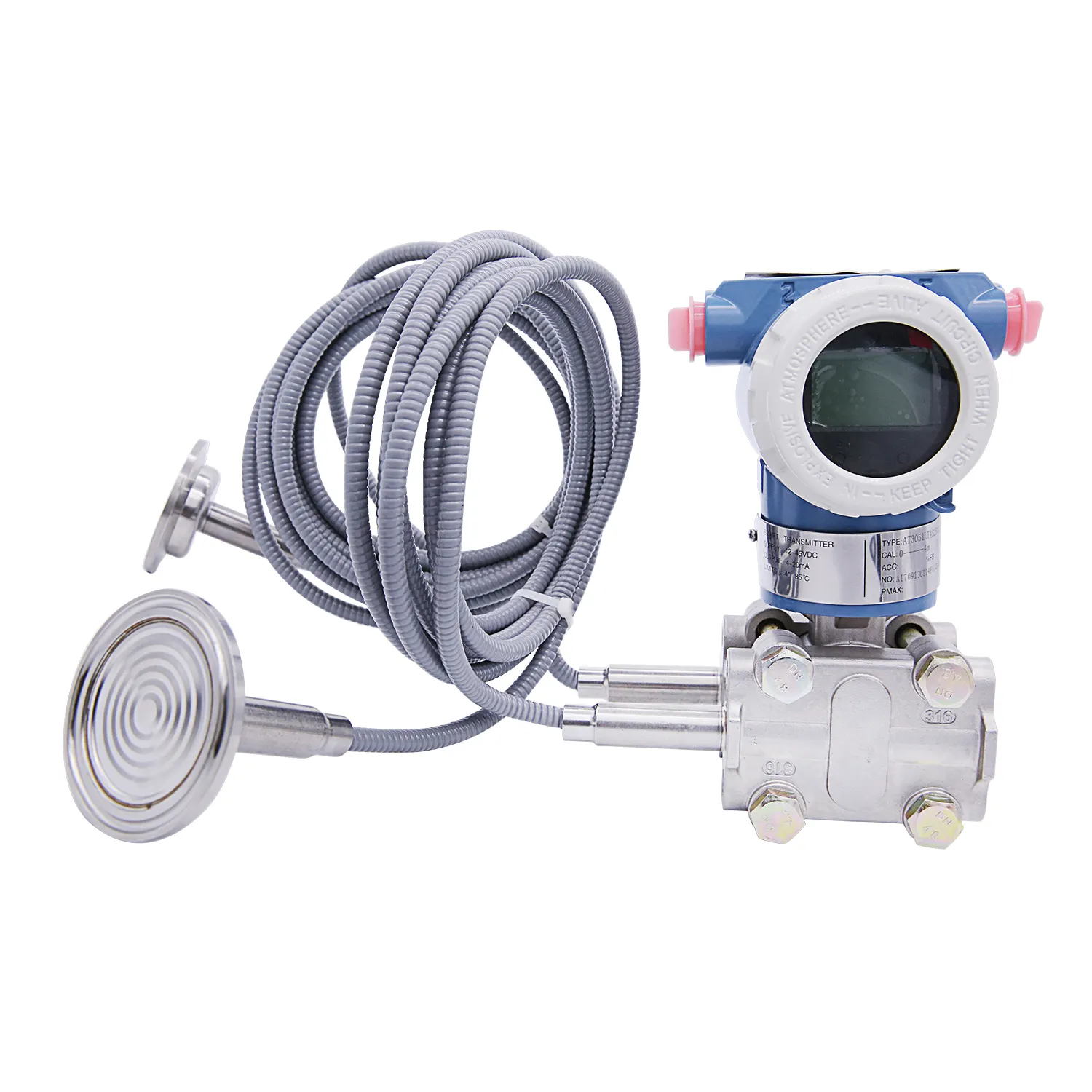 4-20mA Hart Tri-Clamp Fitting Remote Seal Differential Pressure Transmitter DP Level Transmitter for Sanitary Application