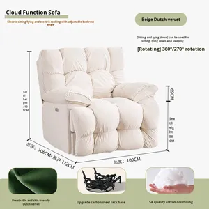 Sofá Reclinable Eléctrico Individual Multifuncional para Sala de Estar, Sillón de Masaje Tipo Cabina de Primera Clase, Ideal para Descansar - Product Image 6