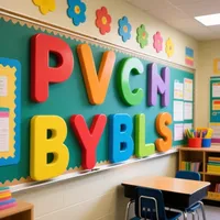 Lettres en PVC personnalisées pour la décoration de salles de classe scolaires