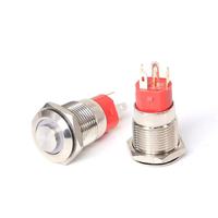Interrupteurs à bouton-poussoir métalliques momentanés et verrouillables, éclairés par LED, étanches IP67, pour panneaux de commande industriels, machines et équipements