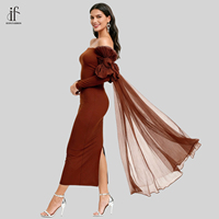 Robe longue moulante sexy sans bretelles et dos nu, élégante pour soirées et clubs