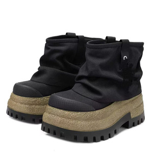 Women's Thick Platform Short Denim Boots on Flat Soles Low Square <b>Heels</b> Ankle Boots Causal <b>Round</b> <b>Toe</b> Shoes - Product Image 6