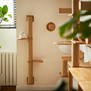<span class=keywords><strong>3</strong></span> <span class=keywords><strong>Tier</strong></span> Hoge Muur Gemonteerde Kat Klimplank Indoor Kattenboom Toren Met Krabmeubilair Voor Katten - Product Image 6