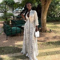 Robe longue décontractée pour femme, imprimée, boutonnée, grande taille, avec détails de liens tendance, S-2XL