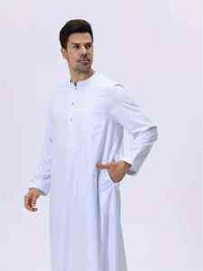 Nouvelle Robe Arabe Homme 2025 en Tissu Doux Anti-Boulochage de Qualité Supérieure, Style Marocain, Manches Longues, Coupe Ajustée - Product Image 2