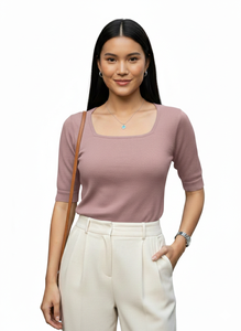 Tops de Punto Delgados de Verano para Mujer, Tejido Elástico Suave y Cómodo, Diseño Ligero y Transpirable para Uso Diario - Product Image 3