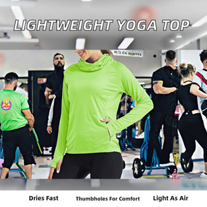 เสื้อฮู้ดผู้หญิงสำหรับฤดูใบไม้ร่วงและฤดูหนาว ผ้าไม่หด น้ำหนักเบา แขนยาว คอวัว พร้อมช่องสอดนิ้วโป้ง เหมาะสำหรับวิ่ง โยคะ และออกกำลังกาย - Product Image 2