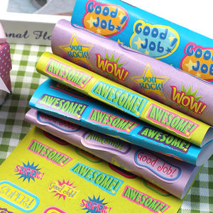 224 autocollants « Good <span class=keywords><strong>Job</strong></span> » pour enfants et enseignants, bloc d'autocollants d'encouragement positif pour le scrapbooking et les récompenses en classe - Product Image 2