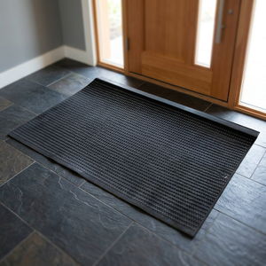 <b>Rubber</b> Stair Mat Pin Design Anti Slip Washable Durable Eco-Friendly 1cm Thick Black 25x75cm Indus for Outdoor Steps - Product Image 2