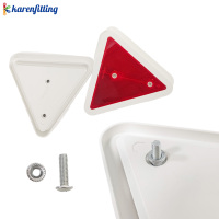 Lot de 2 panneaux triangulaires de signalisation de véhicule à mouvement lent en plastique rouge, réfléchissants, pour voiturette de golf, tracteur, UTV