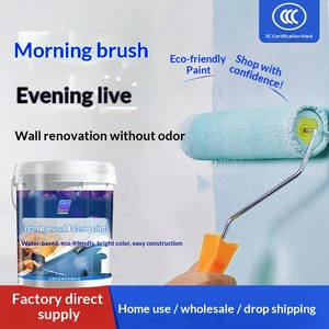 <span class=keywords><strong>Peinture</strong></span> murale intérieure au latex sans odeur, écologique, pour rénovation, réparation de murs blancs, application au pinceau - Product Image 5