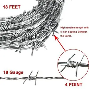 Keamanan kawat baja berduri untai tunggal putaran ganda kawat baja berduri tergalvanis