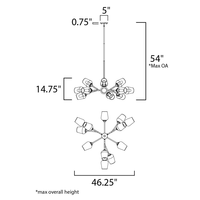 Lustre moderne avec cadre en acier inoxydable doré brossé et abat-jour en verre transparent, éclairage Alibaba
