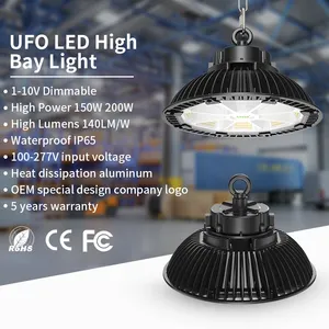 Daya tinggi 150W 200W UFO tinggi Bay lampu bengkel LED putih Keren SMD2835 IP65 garasi industri LED cahaya Teluk tinggi