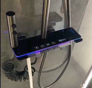 Set Doccia di Lusso Moderno con Display a LED, Funzioni Massaggio a Pioggia e Getto Morbido, <span class=keywords><strong>Miscelatore</strong></span> con Finitura Cromata per Hotel - Product Image 3