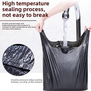 Black Trash Bags with Handles, Leakproof & Durable Garbage Bags, Vest Design for Easy Carrying, Suitable for Moving, Kitchen - Product Image 3
