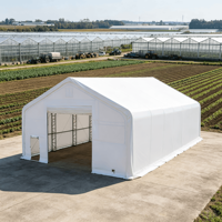 Structure en acier robuste 30x80 pieds, cadre métallique extérieur manuel, toit à double poutre avec revêtement UV, auvents de stationnement pour voitures, garages