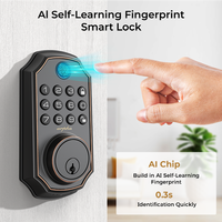 Serrure de porte intelligente Arpha D280W Wifi Tuya App, contrôle à distance, empreinte digitale, mot de passe, entrée sans clé, pour porte en bois intérieure/extérieure, USA