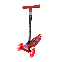Trottinette pour enfants garçons et filles, roues lumineuses, design pliable, 3 guidons réglables en hauteur, utilisation en extérieur, technologie Lean-to-Steer