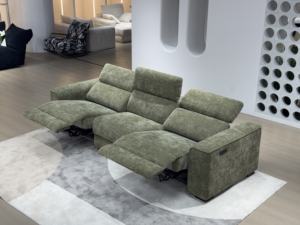 أريكة فاخرة حديثة من فوشان بثلاثة مقاعد من القماش على الطراز الإيطالي مع خاصية الاسترخاء الكهربائي أو اليدوي للفنادق الراقية - Product Image 4