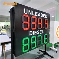 Affichage numérique LED multifonctionnel personnalisé à télécommande pour affichage des prix des stations-service, résistant aux intempéries, affichage à 7 segments