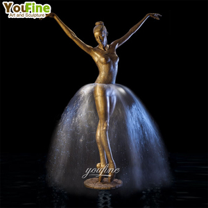 Decoración de Jardín al Aire Libre, Escultura de Bronce de Mujer <span class=keywords><strong>Bailarina</strong></span>, Fuente de <span class=keywords><strong>Agua</strong></span>, Estatua - Product Image 4