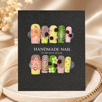 Vente en gros de faux ongles courts carrés en acrylique faits à la main, ongles 3D réutilisables, pointes d'ongles artificielles, usine OEM ODM