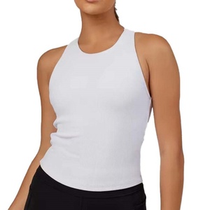 Camiseta Deportiva sin Espalda de Algodón/Spandex Reciclado Transpirable con Logotipo Personalizado OEM para Mujer - Product Image 3