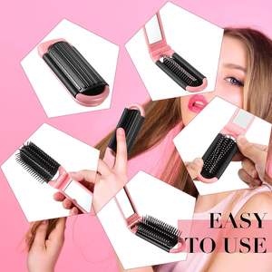 Brosse à cheveux pliante avec miroir de maquillage peigne nouveau design de poche de voyage mini pliable logo personnalisé pour salon de coiffure vente en gros - Product Image 5