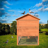 Poulailler en bois amovible de grande taille pour poules et pigeons avec enclos extérieur